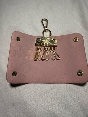 Louis Vuitton Pink Key & Card Holder with Gold Hardware